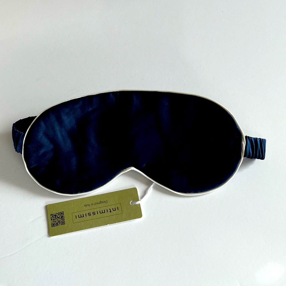 NWT Intimissimi 100% Natural Mulberry Silk Sleep Eye Mask Blue One Size